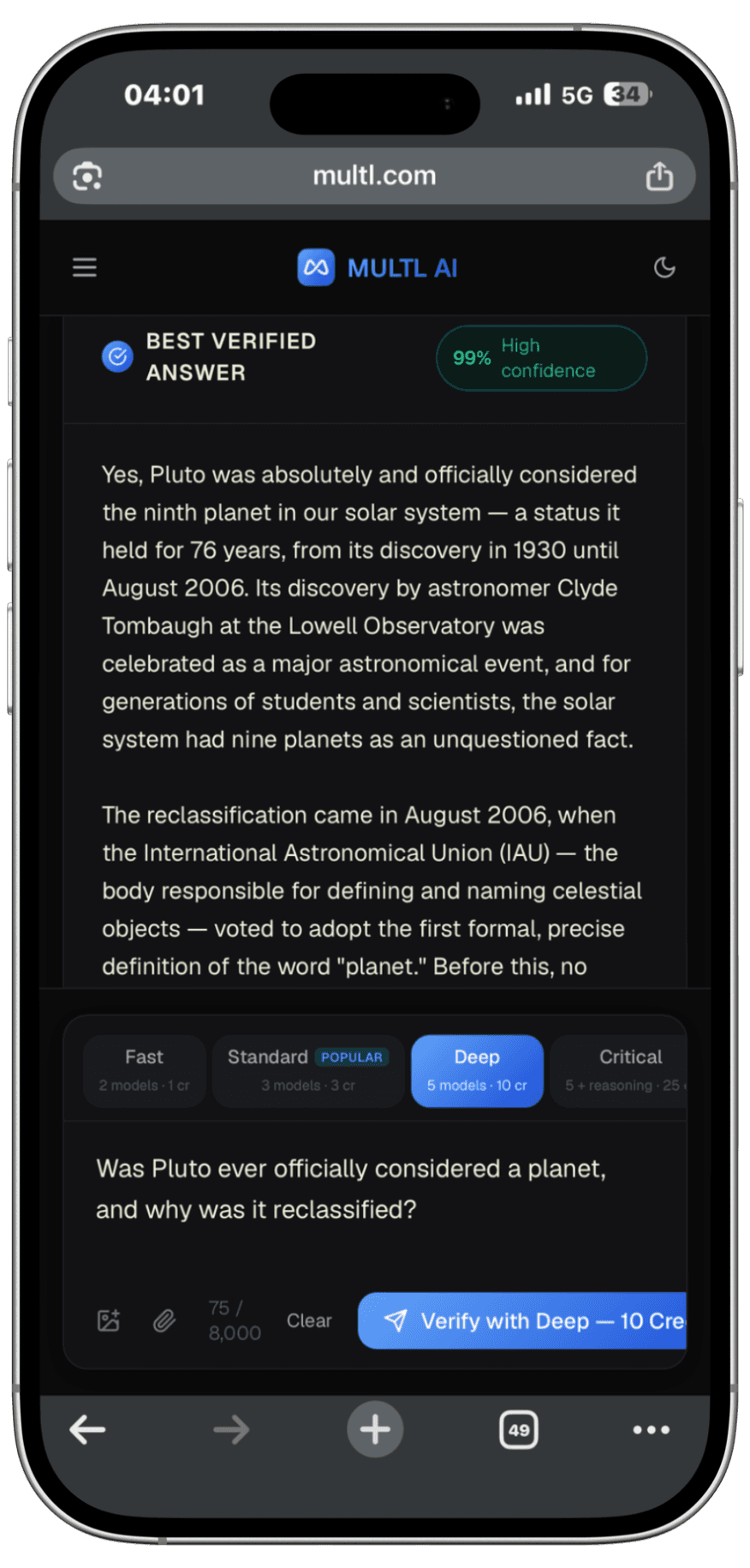 MULTL Best Verified Answer — 99% High confidence